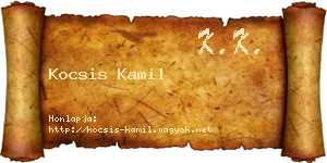Kocsis Kamil névjegykártya